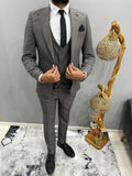 Costume 3 pièces homme – Gris Élégant Coupe Slim