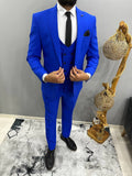 Costume 3 pièces homme – Bleu Électrique Coupe Slim
